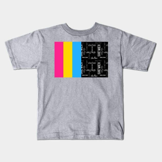 Pansexual, She/Her Pronouns - Identity Pride Kids T-Shirt by LochNestFarm